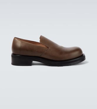 The Row Leather slip-on shoes