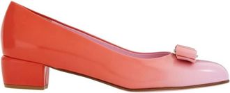 Ferragamo Vara Bow Two-Tone Pumps, Size 5.5 D