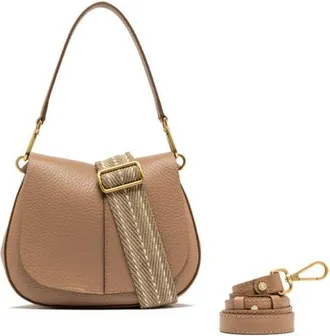 Gianni Chiarini Helena Round Leather Shoulder Bag in Nude at Nordstrom