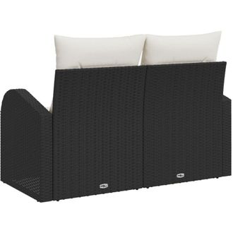 vidaXL Sof&aacute; De Jard&iacute;n Negro 124 X 62 X 69cm Rat&aacute;n Sint&eacute;tico Vidaxl