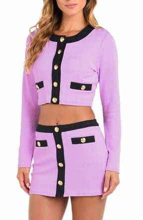 L'agence Adaline Colorblock Crop Rashguard in Light Violet at Nordstrom Rack, Size X-Large