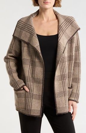 Max Studio Crop Sweater Coat in Mocha/Sepia at Nordstrom Rack, Size X-Large