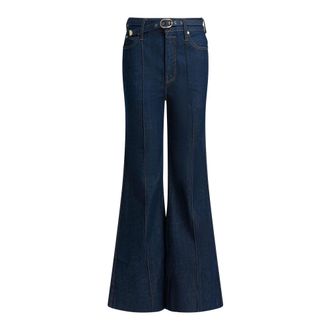 Zimmermann Jeans, Dames, Blauw, W28, Katoen, Blauwe Wide-Leg Jeans met Riem