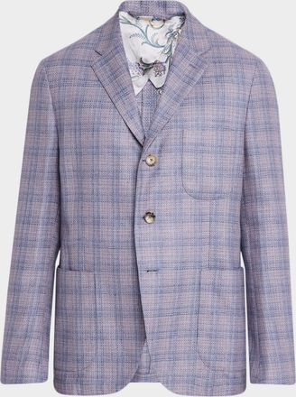 Etro Men & apos;s Silk-Wool Check Sport Coat