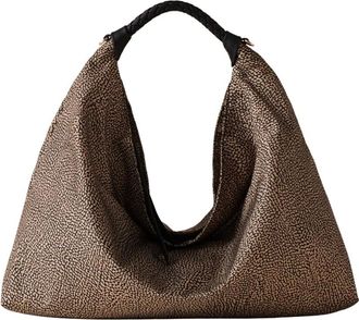 Borbonese Plie Hobo Medium - - Bags - Donna - Marrone - ONE SIZE