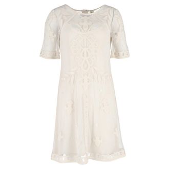 Temperley London Mesh Knee Length Dress in White Polyester