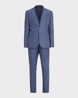 Emporio Armani Men & apos;s G Line Wool Super 130s Micro-Check Two-Piece Suit
