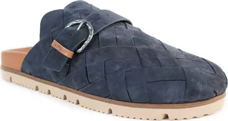Gentle Souls Bahari Flat Mule in Navy Woven Suede at Nordstrom, Size 5.5