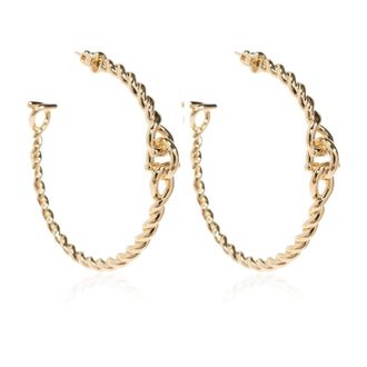Ferragamo Ear Torc Big Hoop Earrings - Dames - Oorbellen - Geel - ONE Size - Accessoires