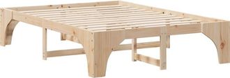 vidaXL Floor Bed Frame with Storage Brown Solid pine wood Vidaxl