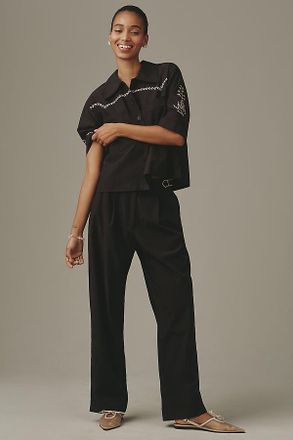 Scotch & Soda Quinn Mid-Rise Wide-Leg Pants