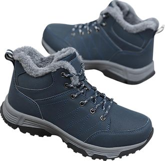 Generic Plush Warm Cotton Shoes Wear and Anti Boots Five Finger Cotton Shoes Outdoor Sports Shoes Mens and Womens Hiking Shoes Snowshoe Cleats (Blue, 7.5)