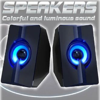 Trade Shop Trade Shop - Set Mini Altoparlanti Speakers Per Basso Per Computer Luci Led Colorate Q-t124