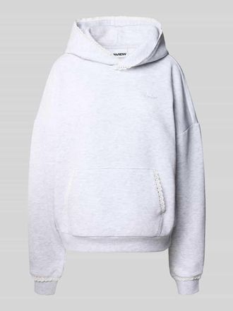 Review Hoodie mit Spitzenkanten an Kapuze, K&auml;nguru-Tasche und &Auml;rmelbund in Hellgrau Melange, Gr&ouml;&szlig;e XL