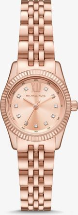 Michael Kors Petite Lexington Pav&eacute; Rose Gold-Tone Watch