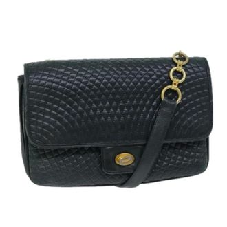 Bally Pre-owned Shoulder Bags, female, Blue, Size: ONE SIZE Pre-owned Leather Shoulder Bag