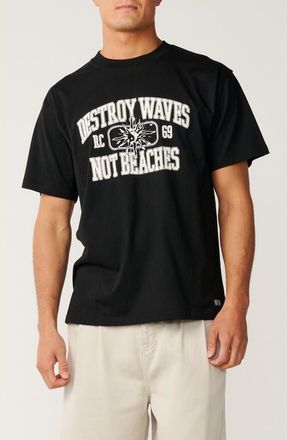 Rip Curl Disorder Destroy Cotton Graphic T-Shirt in Black at Nordstrom, Size X-Large