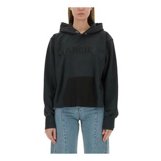 Maison Margiela Hoodies, female, Black, Size: M Firm Fleece Hoodie
