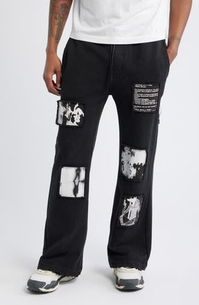 Rta Griffin Vintage Black Wash Wide Leg Sweatpants in Vintage Black Digital Patch at Nordstrom, Size Xxx-Large