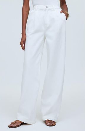 Madewell The Harlow High Waist Wide Leg Jeans in Tile White at Nordstrom Rack, Size 29