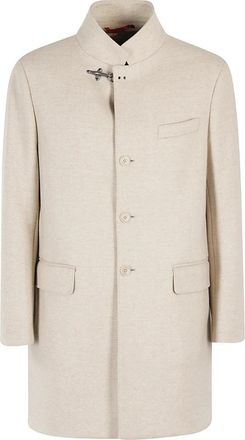 Fay Single-Breasted Coats, male, Beige, L, Stylish Winter Coat