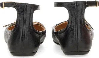 Chlo&eacute; Shearling Domestic Lamb Ballerina Flat - Black