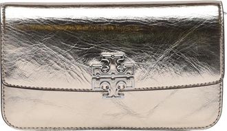 Tory Burch Britten Metallic Chain Wallet - Dames - Clutches - Geel - ONE Size - Tassen