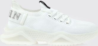 Philipp Plein Sneakers basse in maglia crochet con caviglia elasticizzata e logo