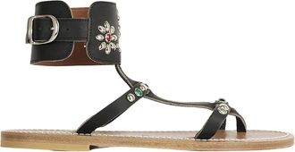 K.Jacques Caravelle Sandaal - Dames - Sandalen - Zwart - 38 EU - Leer - Schoenen