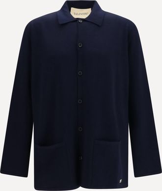 Valentino Cardigan in lana con logo VLogo Man L