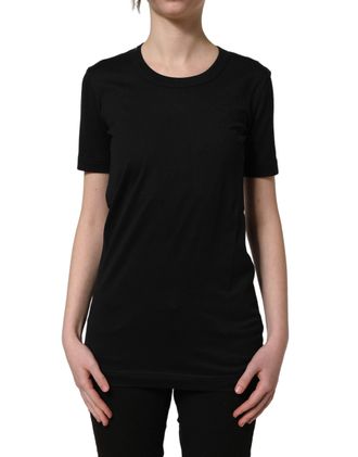 Dolce & Gabbana Crew Neck Cotton T-Shirt - Black
