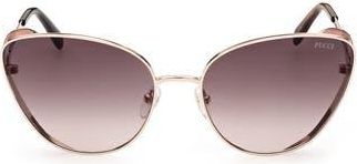 Emilio Pucci 61mm Cat Eye Gradient Lens Sunglasses in Rose Gold/Gradient Smoke at Nordstrom Rack