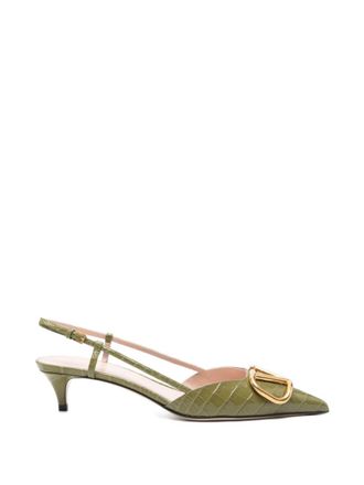 Valentino Garavani Green Logo Signature Pumps