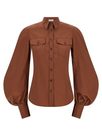 Brunello Cucinelli Brown Cotton Womens Blouse