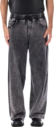 Diesel Washed Black Relaxed Drawstring Sweatpants