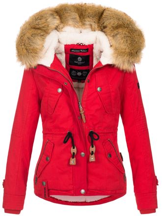 Navahoo Dames Winterjas Pearl - Korte Parka met Teddyfleece & Afneembare Bontkraag