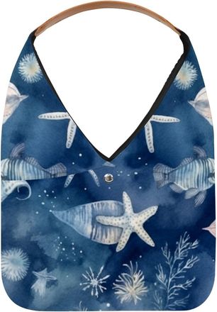 Generic Starfish Shell Reusable Lightweight Grocery Bags - Foldable Into Compact Pouch, Washable & Sturdy, Multipurpose for Shopping and Travel