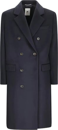 Pantaloni Torino Cappotto doppiopetto in lana - Blu