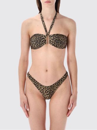 Matine&eacute; Top bikini animalier con scollo allamericana a cuore