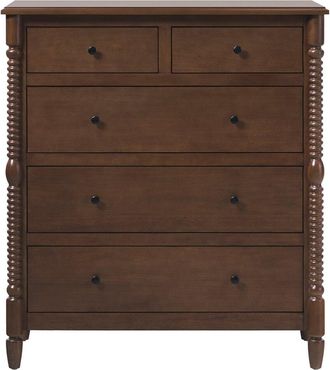 Walker Edison Vivienne Walker Edison Ez Assembly Premium Solid Wood Spindle 5-Drawer Dresser