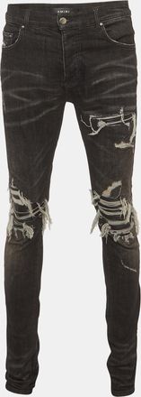 Amiri Black Denim Distressed Skirt Jeans M/waist