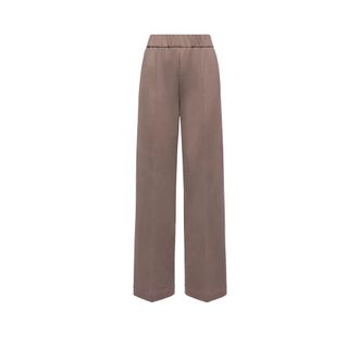 Moncler Pantalone - Dames - Wijde Broeken - Grijs - XS - Katoen - Broeken