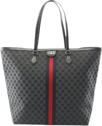 Balenciaga Pre-owned The Hacker Project Large Tote Bag - Heren - Vintage Shopper - Zwart - ONE Size - Leer - Vintage