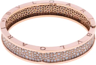Bulgari B.Zero1 18k Rose Gold Diamond Pave Bangle