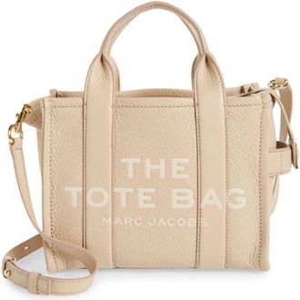 Marc Jacobs The Leather Small Tote Bag in Twine at Nordstrom