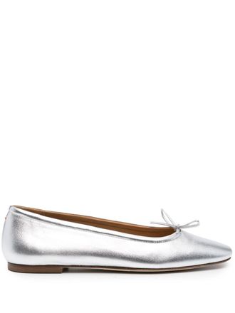 Aeyde metallic leather ballerina shoes - women - Nappa Leather/Lambskin/Nappa Leather - 40 - Silver