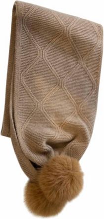 Kinross Cashmere Womens Luxe Cable Scarf In Camel