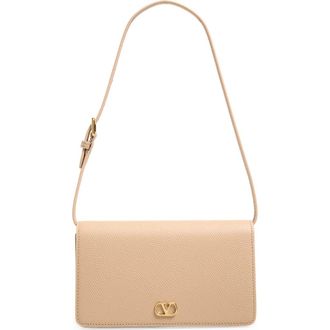 Valentino Garavani Mini VLOGO Leather Shoulder Bag in Rose at Nordstrom