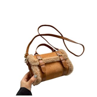 Generic Faux plush handbag bag womens one-shoulder crossbody bag