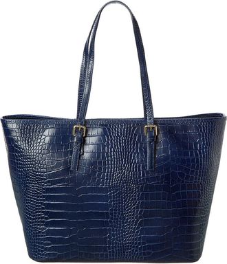 Persaman New York Penny Croc-Embossed Leather Tote